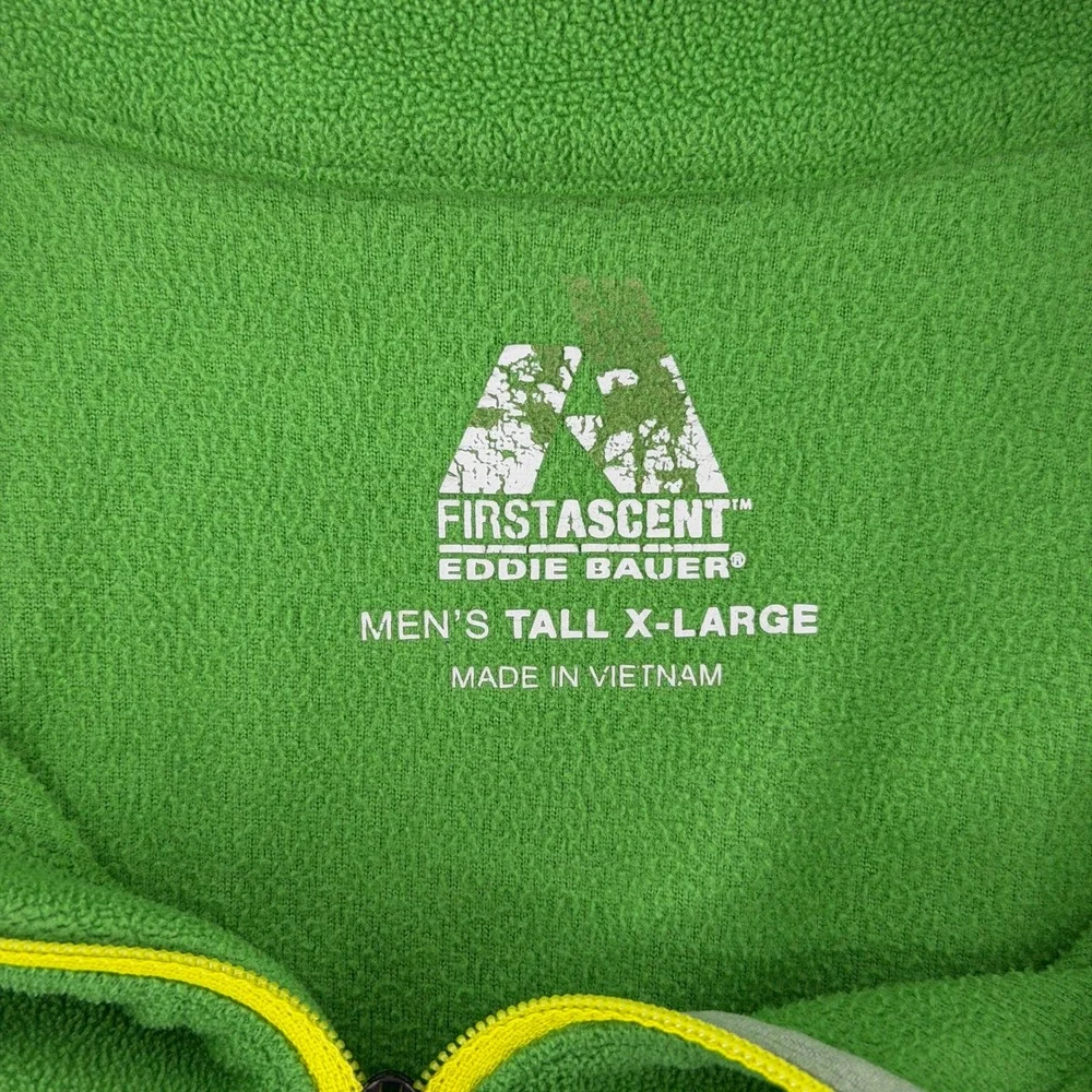 Eddie Bauer First Ascent Fleece‎ Pullover Mens XL Tall Green Quarter Zip Layer